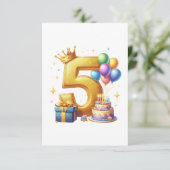 ゴールドの５歳の誕生日 サンキューカード (スタンド正面)