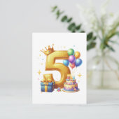 ゴールドの５歳の誕生日 シーズンポストカード (スタンド正面)
