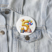 ゴールドの５歳の誕生日 缶バッジ (インサイチュ)
