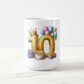 ゴールドの10歳の誕生日 コーヒーマグカップ (中央)