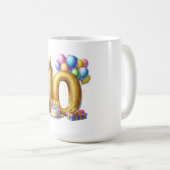 ゴールドの10歳の誕生日 コーヒーマグカップ (正面右)