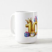 ゴールドの10歳の誕生日 コーヒーマグカップ (正面左)