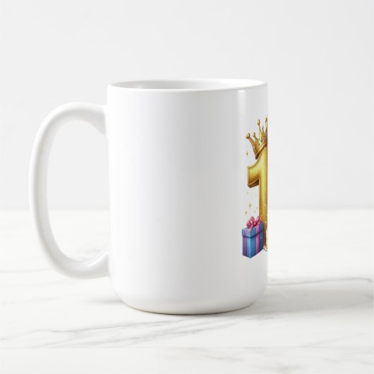 ゴールドの10歳の誕生日 コーヒーマグカップ (左)