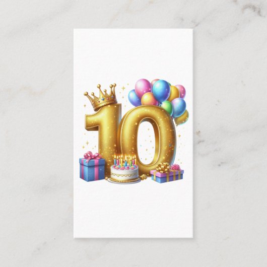 ゴールドの10歳の誕生日 名刺 (正面)