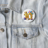 ゴールドの10歳の誕生日 缶バッジ (インサイチュ)