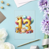 ゴールドの13歳の誕生日 アクリル招待状 (インサイチュ (ウェディング))