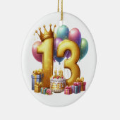 ゴールドの13歳の誕生日 セラミックオーナメント (右)