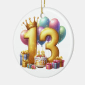 ゴールドの13歳の誕生日 セラミックオーナメント (左)