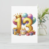 ゴールドの13歳の誕生日 案内状 (スタンド正面)
