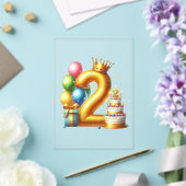 ゴールドの2歳の誕生日 アクリル招待状 (インサイチュ (ウェディング))