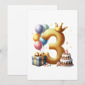 ゴールドの3歳の誕生日 シーズンカード (正面/裏面)