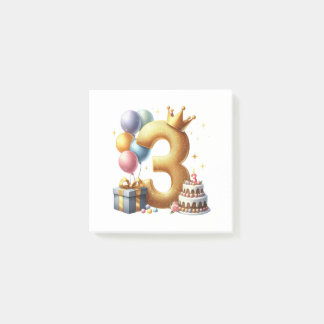 ゴールドの3歳の誕生日 ポストイット