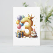ゴールドの3歳の誕生日 出欠カード (スタンド正面)