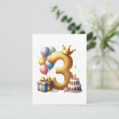 ゴールドの3歳の誕生日 招待状 (スタンド正面)