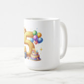 ゴールドの5歳の誕生日 コーヒーマグカップ (正面右)