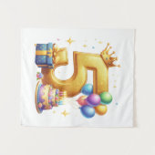 ゴールドの5歳の誕生日 タペストリー (正面(横))