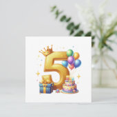 ゴールドの5歳の誕生日 招待状 (スタンド正面)