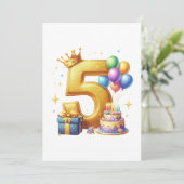 ゴールドの5歳の誕生日 招待状 (スタンド正面)