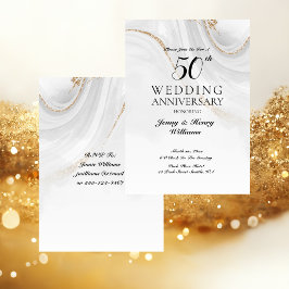 ゴールドの50周年結婚記念日お祝い 招待状