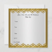 ゴールドの50周年結婚記念日パーティー招待状 招待状 (裏面)