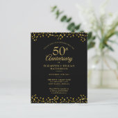 ゴールドの50周年記念招待状 2枚の写真 (スタンド正面)