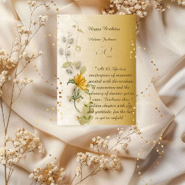 ゴールドの50歳の誕生日カード 招待状