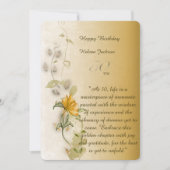 ゴールドの50歳の誕生日カード 招待状 (正面)