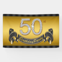 ゴールドの50歳の誕生日パーティー 横断幕
