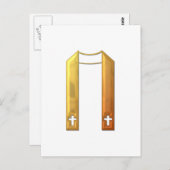 ゴールドの「3-D」礼拝用ストール ポストカード (正面/裏面)