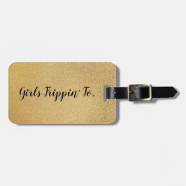 ゴールドの「Fun Girls Trippin' to...」行き先 ラゲッジタグ