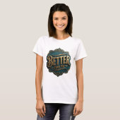 ゴールドのBETTER+THAN+YOU大胆デザイン Tシャツ (正面フル)