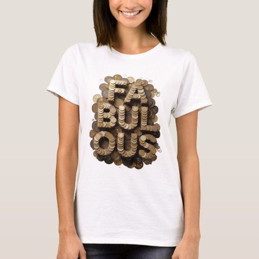 ゴールドのFABULOUSプリント Tシャツ (正面)
