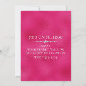 ゴールドのVIPがホットピンクの背景に輝く 招待状 (裏面)