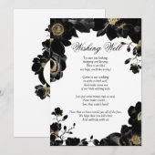 ゴールドアクセント ブラック フラワー ウィッシュ ウェル 招待状 (正面/裏面)