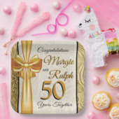 ゴールドアニバーサリー ペーパープレート (パーティー)