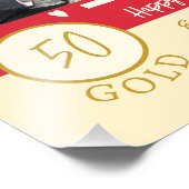 ゴールドアニバーサリー　名前　赤 フォトプリント            (角)