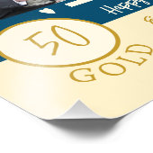 ゴールドアニバーサリー　名前　青 フォトプリント            (角)