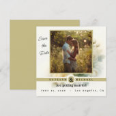 ゴールドアワー・ハグ - 結婚式のご案内 招待状 (正面/裏面)