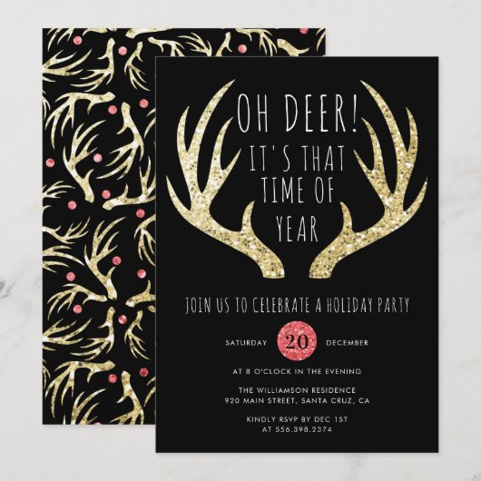 ゴールドアントラーズのクリスマスホリデーパーティー招待状 招待状 (正面/裏面)