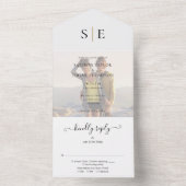 ゴールドアンドブラックモノグラムフォトウェディング オールインワン招待状 (内側)