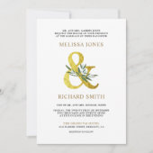 ゴールドアンパサンドオリーブブランチのすべてが1つになったウェディング 招待状 (正面)