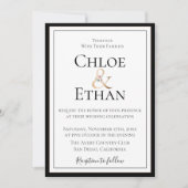 ゴールドアンパサンド ブラック ウェディング 招待状 (正面)