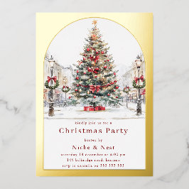 ゴールドアーチのクリスマスパーティー オフィス クリスマスパーティー 箔招待状