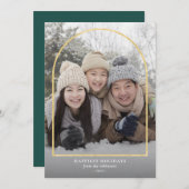 ゴールドアーチのモダンなホリデー写真カード シーズンカード (正面/裏面)