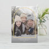 ゴールドアーチのモダンなホリデー写真カード シーズンカード (スタンド正面)