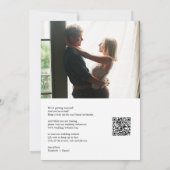 ゴールドアーチの植物モチーフの結婚式QRコード セーブザデート (裏面)