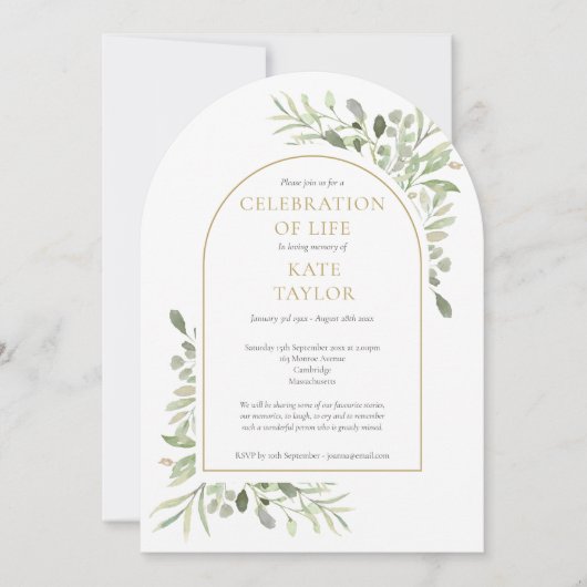 ゴールドアーチグリーンフューネラル セレブレーション オブ ライフ 招待状 (正面)