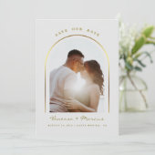 ゴールドアーチフレーム 結婚式 写真 Save The Date セーブザデート (スタンド正面)