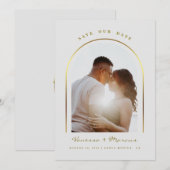 ゴールドアーチフレーム 結婚式 写真 Save The Date セーブザデート (正面/裏面)