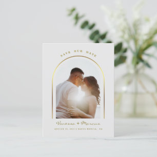 ゴールドアーチフレーム 結婚式 写真 Save The Date 案内ポストカード